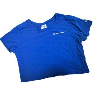 Champion Women’s Cropped Tee Size L Large Blue